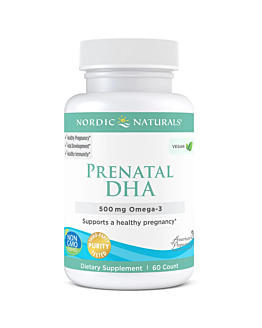 Nordic Naturals Prenatal DHA Vegan 500mg, Kapsułki z kwasami omega-3 dla kobiet w ciąży