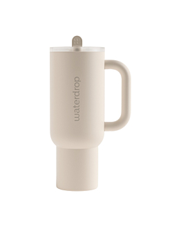 Waterdrop Explorer Kubek termiczny ze słomką, Cream, 1100 ml