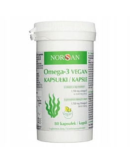 Norsan Omega-3 Vegan, Kapsułki, 80 szt.