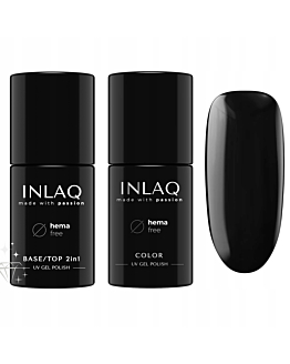 INLAQ Hybrydowy Lakier do Paznokci, 6 ml + Baza I Top 2w1 do Lakierów Hybrydowych, 6 ml