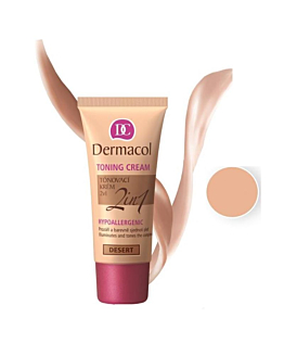 Dermacol Toning Cream 2in1 Hypoallergenic krem nawilżający i podkład do twarzy Desert, 30ml