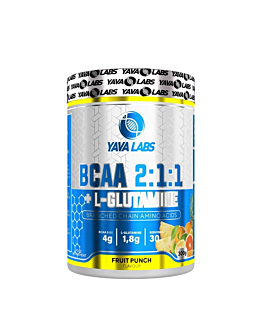 Yava Labs BCAA 2:1:1 L glutamina smak owocowy poncz