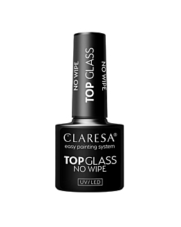 Claresa Top Glass No Wipe transparentny top hybrydowy, 5g