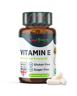 Best Immune 100% Naturalna Witamina E 500IU Ulepszona Formuła 100 Wegańskich Kaps.