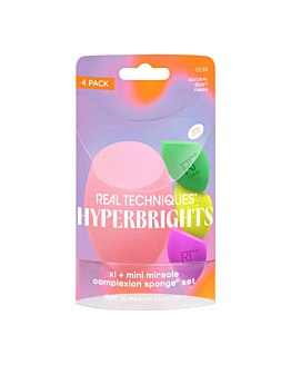 Real Techniques Zestaw: Gąbeczka Hyperbrights XL + Ggąbeczki Mini Miracle Complexion Sponge