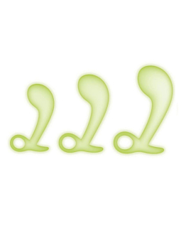 Whipsmart Glow In The Dark Silicone Prostate Training zestaw świecących w ciemności korków do ćwiczeń prostaty White