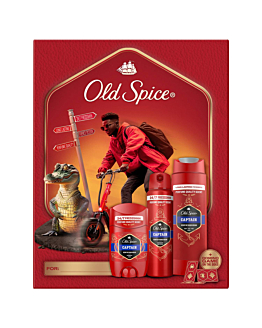 Old Spice zestaw Captain: Deo stick 50 ml + Deo spray 150 ml + Żel pod prysznic 250 ml