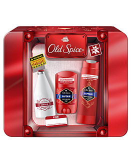 Old Spice zestaw Captain Tin Box: Woda 100 ml + Deo stick 50 ml + Żel pod prysznic 250 ml