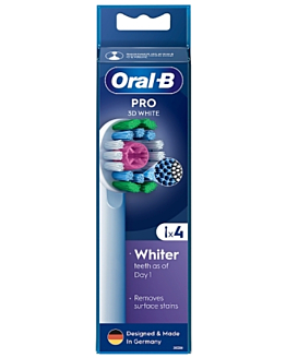 Oral-B Pro 3D White Testine per spazzolini elettrici, 4 pezzi.
