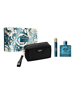 Versace Eros Pour Homme Zestaw: woda toaletowa + woda toaletowa travel size + kosmetyczka