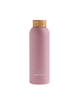 Waterdrop Stalowa butelka termiczna, Różowy mat, 600 ml