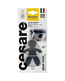Mr&Mrs Fragrance Cesare Odświeżacz do samochodu Cedar wood, czarny 
