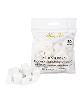 MollyNails Zestaw Mini Gąbek Do Zdobień Ombre Babyboomer Mix Rozmiarów 50 szt.