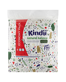 Cleanic Kindii Naturals Balance Salviette per Bambini e Neonati (5+1) 360 pz