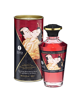 Jadalny Olejek Rozgrzewający Do Miejsc Intymnych O Smaku Szampana Z Truskawkami Aphrodisiac Warming Oil Sparkling Strawberry Wine 100Ml Shunga