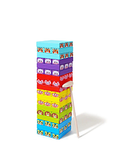 Habarri Puzzle drewniane - Jenga kolorowa