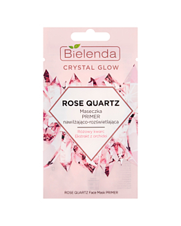 Bielenda Crystal Glow Rose Quartz Nawilżająco-rozświetlająca maseczka-primer do twarzy