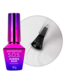 MollyNails S.O.S Antidotum Baza Kauczukowa Elastyczna Do Mocowania Ozdób Clear 10 g