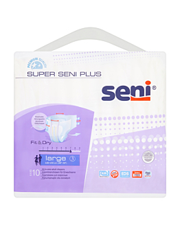 Super Seni Plus, Pieluchomajtki dla dorosłych, 100-150cm, Large