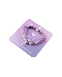 Myga Bransoletka Crystal Peace & Calm - kryształ górski, ametyst chevron, fluoryt