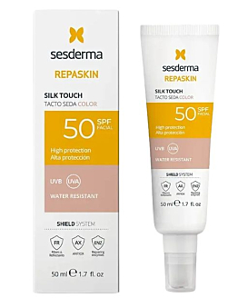Sesderma Repaskin Silk Touch Color, Fluid przeciwsłoneczny do twarzy wyrównujący kolor skóry SPF50