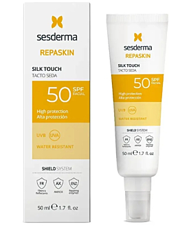 Sesderma Repaskin Silk Touch, Krem przeciwsłoneczny do twarzy z jedwabistym wykończeniem SPF50