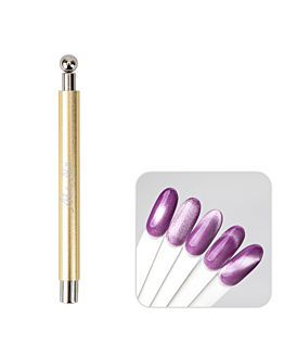 MollyNails Magnes Magnetyzer Do Kociego Oka Cat Eye Dwustronny Z Kulką Złoty