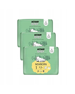 Moomin Baby 1 Newborn 2-5 kg miesięczne opakownaie eko pieluszek 75 szt.