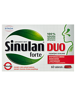 Sinulan Duo Forte, Suplement diety wspomagający funkcjonowanie dróg oddechowych, Tabletki