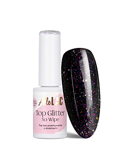 AlleLac Top Hybrydowy Glitter No Wipe Bez Przemywania Twinkle Z Drobinkami Kawałkami 7g