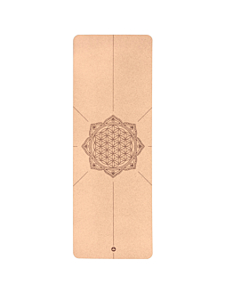 Bodhi Mata do jogi Cork 4mm korkowa z kwiatem życia
