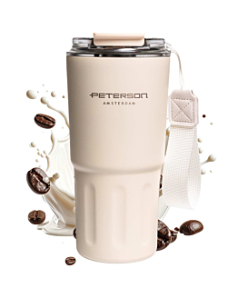 Peterson kubek termiczny beżowy 600 ml ze stali nierdzewnej