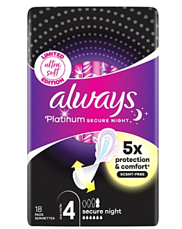 Always Platinum Podpaski Secure Night, 18 szt.