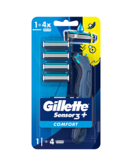Gillette Sensor3 Plus Comfort Maszynka do golenia + wkłady, 4 szt
