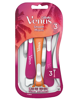 Gillette Venus Smooth Miami Vibes, Maszynki do golenia, 3 szt.