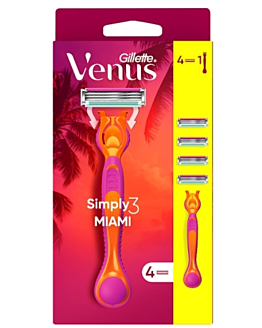Gillette Venus Simply3 Miami Vibes Hibrid, Maszynka do golenia + 4 wkłady
