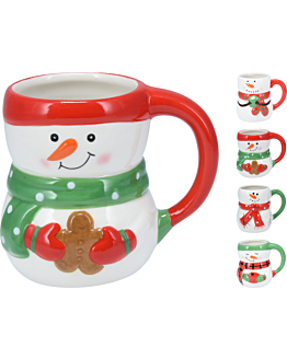 Koopman Kubek świąteczny dolomit 380/400ml, mix 4 wzorów