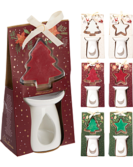 Koopman Kominek ceramiczny z woskiem 9 cm, mix 6 wzorów