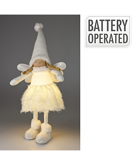 Koopman Statua Bambina-angelo, LED 69cm, bianco