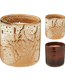 Koopman Świeczka w ceramice 9x9 cm, mix 2 kolorów