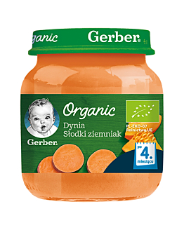 Gerber Organic Obiad Dynia i Słodki Ziemniak Po 4 miesiącu