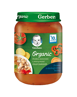 Gerber Organic Obiad Słodki Ziemniak i Kurczak Po 10 miesiącu