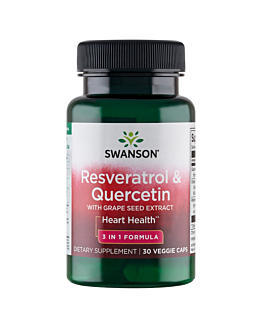 Swanson Resweratrol +Quercetin/Grape seed, kapsułki 30 szt.