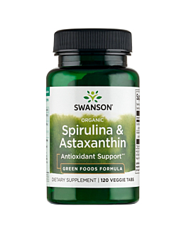 Swanson Organiczna Spirulina i Astaksantyna Tabletki, 120 szt.