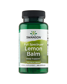 Swanson Full Spectrum Lemon Balm 500 mg Kapsułki, 60 szt.