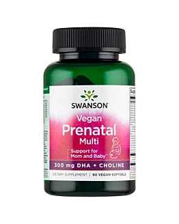 Swanson Vegan Prenatal Multi z DHA i Choliną, kapsułki 90 szt.