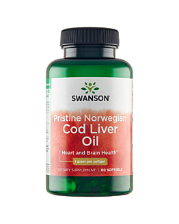 Swanson Pristine Norwegian Cod Liver Oil, kapsułki 60