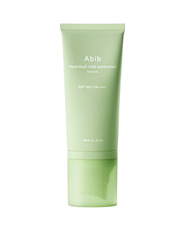 Abib Heartleaf Mild Sunscreen, Crema solare per pelle sensibile, SPF 50+ PA++++, Tubo Relief