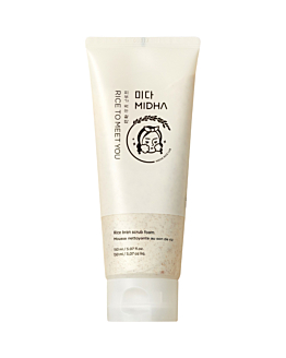 Midha Rice Bran Scrub Foam, Pianka peelingująca z otrębami ryżowymi do twarzy