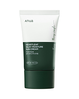 Anua Heartleaf Silky Moisture Sun Cream, Crema solare per il viso, SPF 50+ PA++++